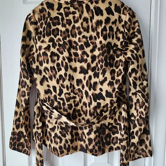 Leopard Satin Blazer - Picture 4 of 6